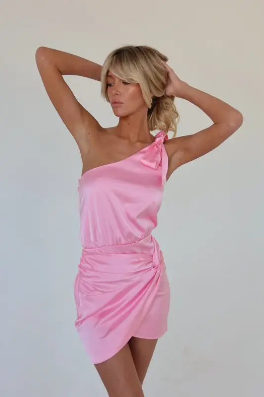 Bloom One Shoulder Wrap Mini Dress | Madida Clothing